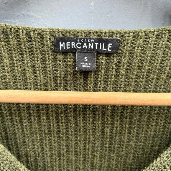 J. Crew Mercantile Green Cotton V Neck, size Small - Picture 7 of 12